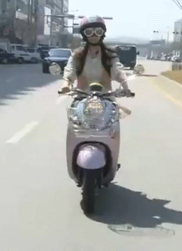 Image result for scooter rider with goggles gif